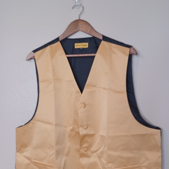 NWOT Oliver George Gold Black Vest Size 2X - Picture 3 of 13